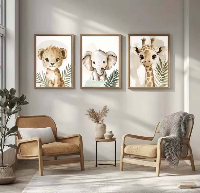 Affiches de petits coeurs de la jungle