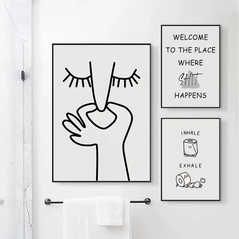 Affiches WC décoincées
