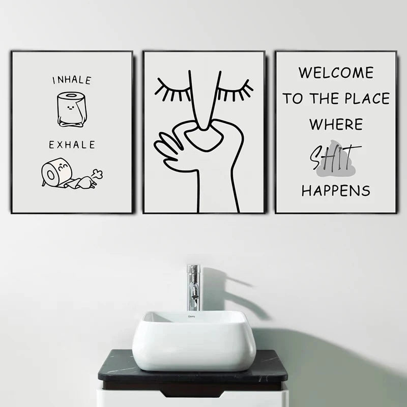 Affiches WC décoincées