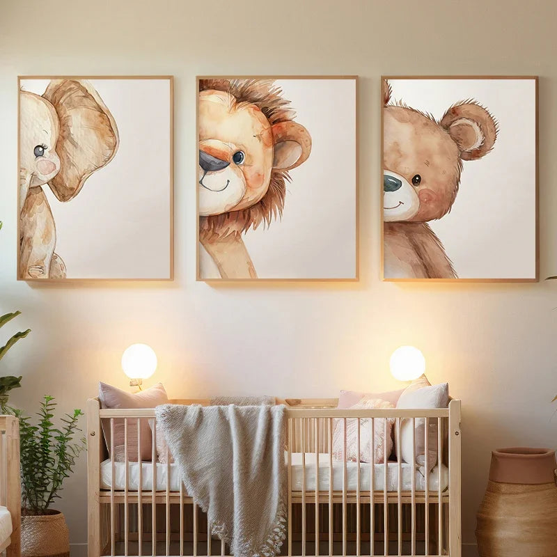 Affiches d'animaux doux et curieux