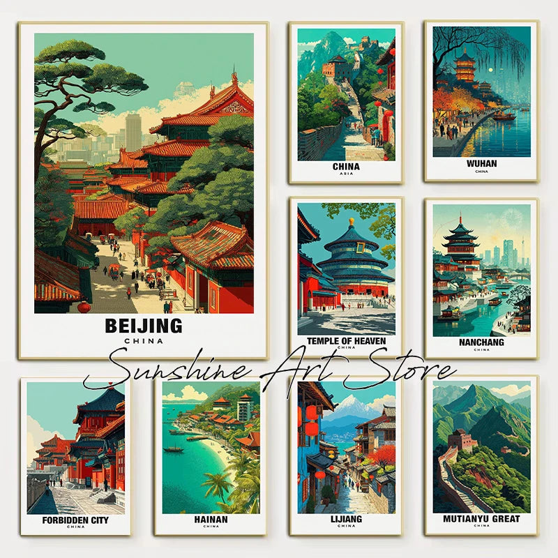 Affiches ville d'Asie