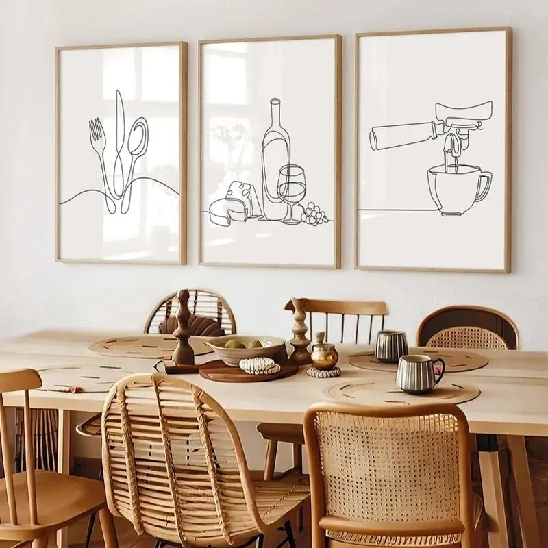 Affiches de cuisine minimaliste