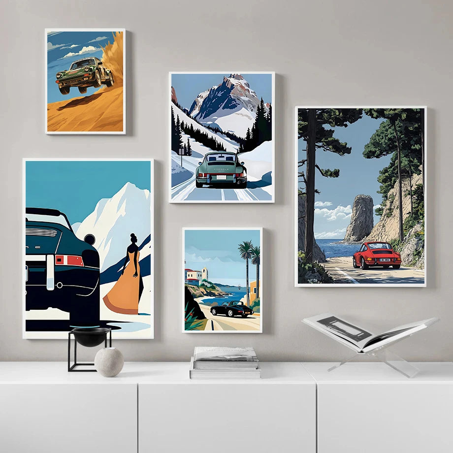 Affiches Porsche univers alpin