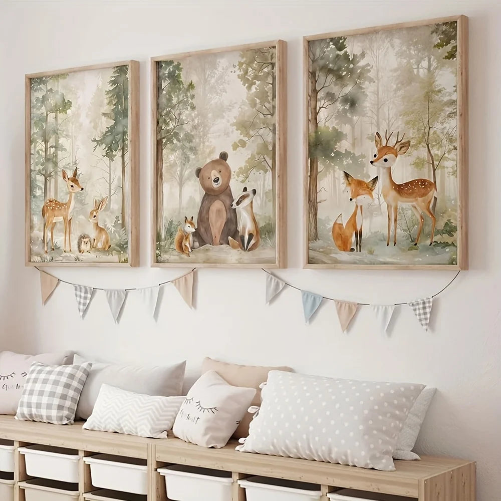 Trios d'affiches d'animaux tout doux