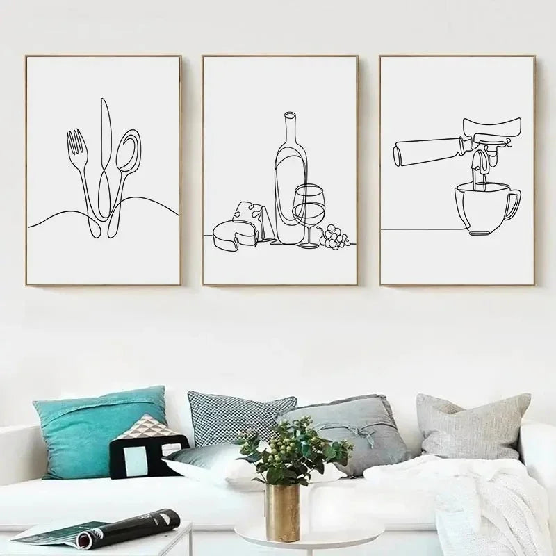 Affiches de cuisine minimaliste