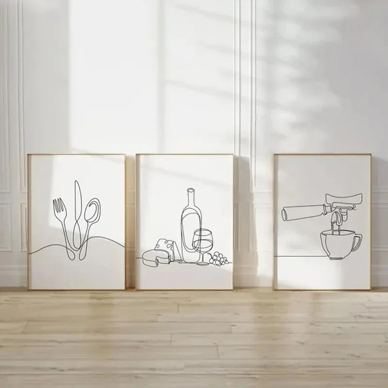 Affiches de cuisine minimaliste