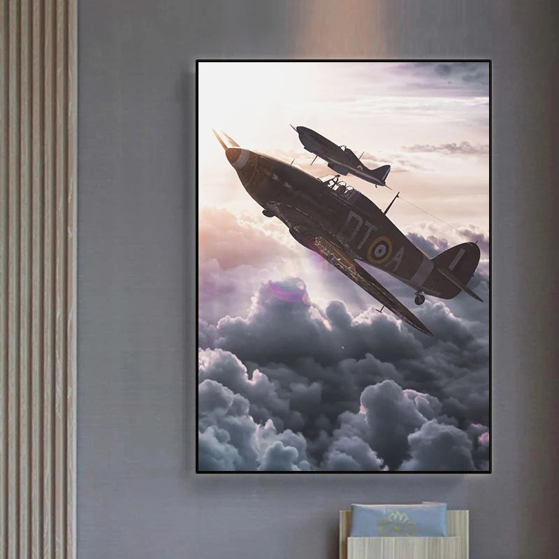 Affiches d'aviation vintage & avion militaire