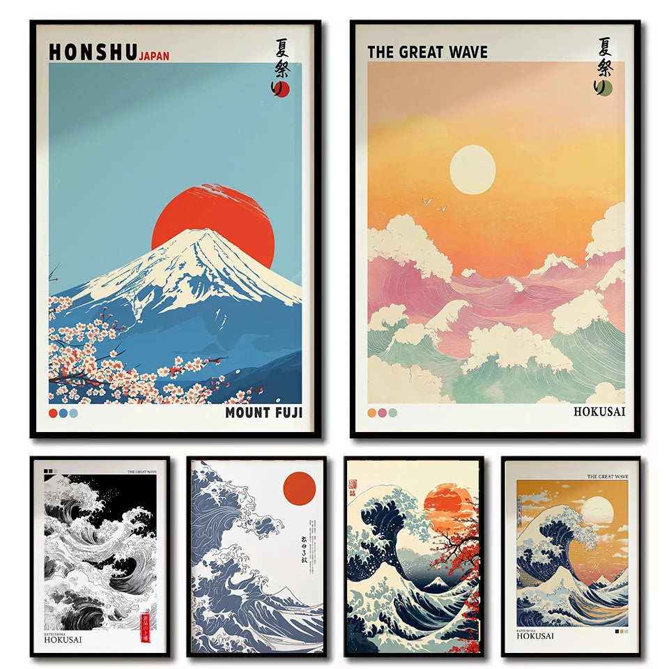 Affiches japonaises inspirées d’Hokusai