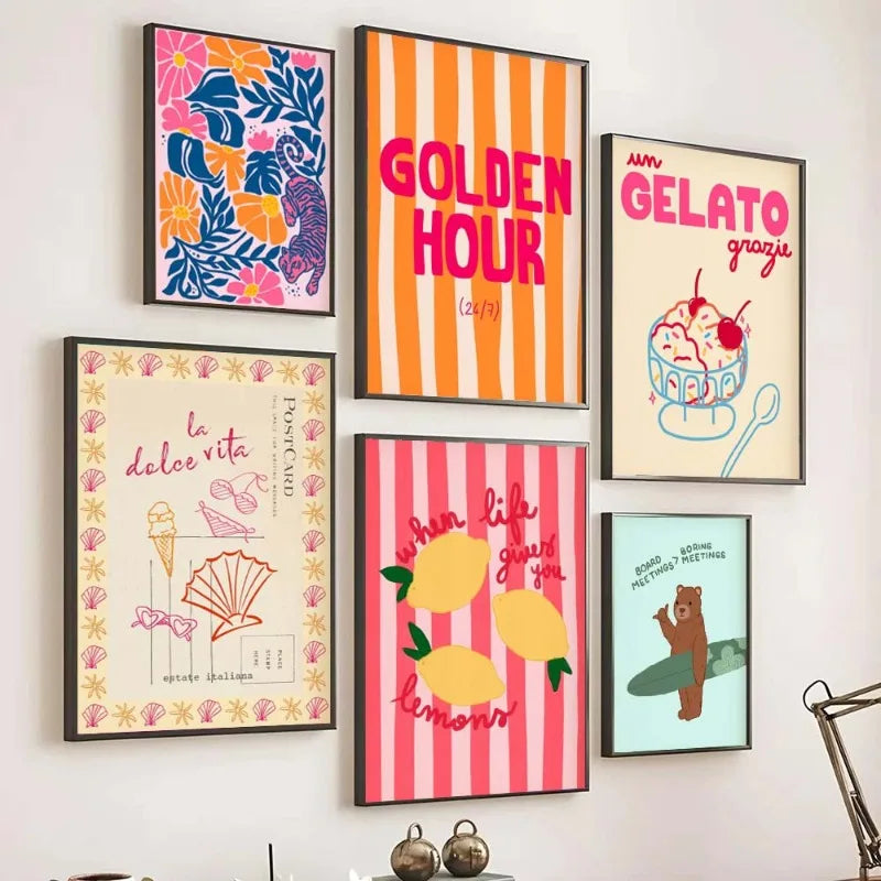 Affiches graphiques colorées
