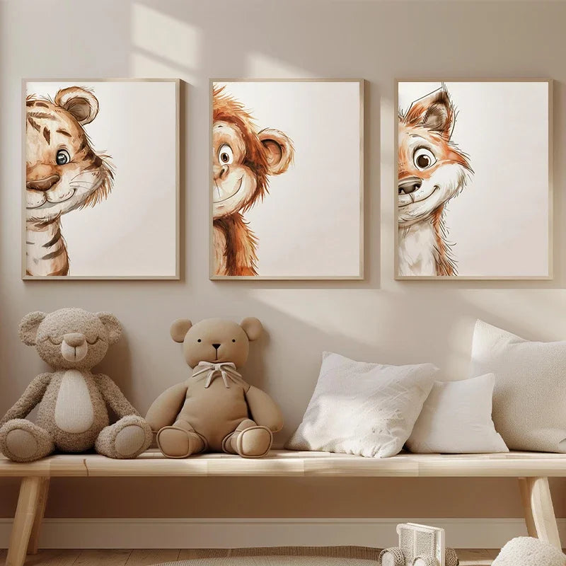 Affiches d'animaux doux et curieux