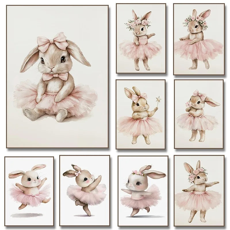 Affiches de lapin ballerine