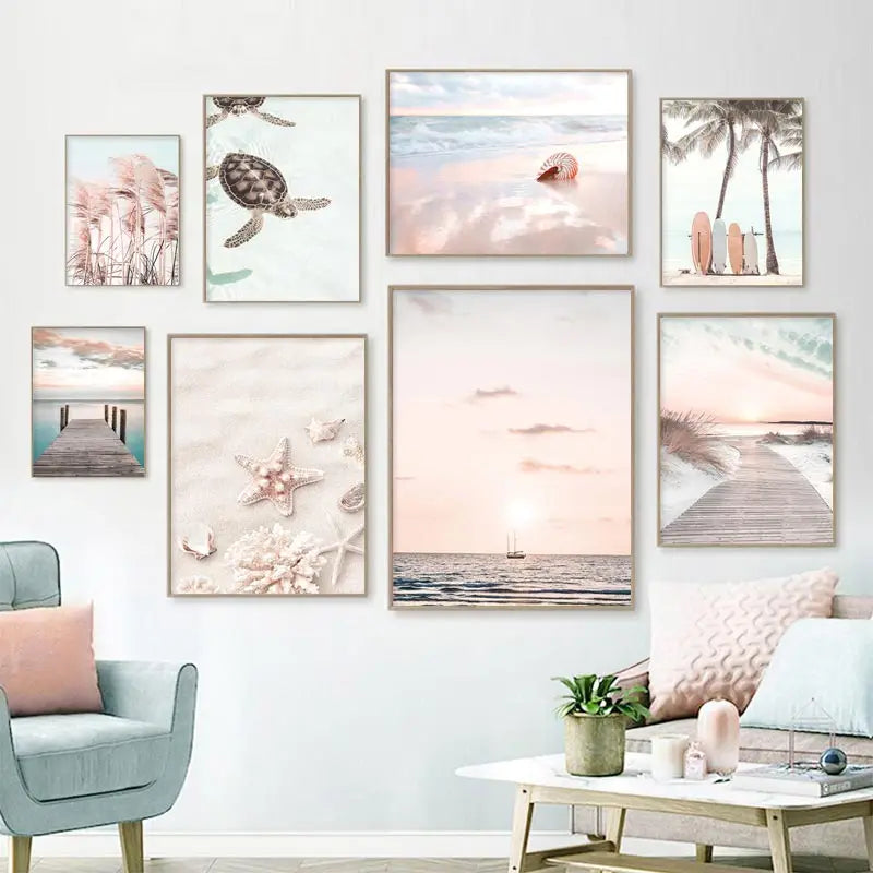 Affiches bord de mer poudré