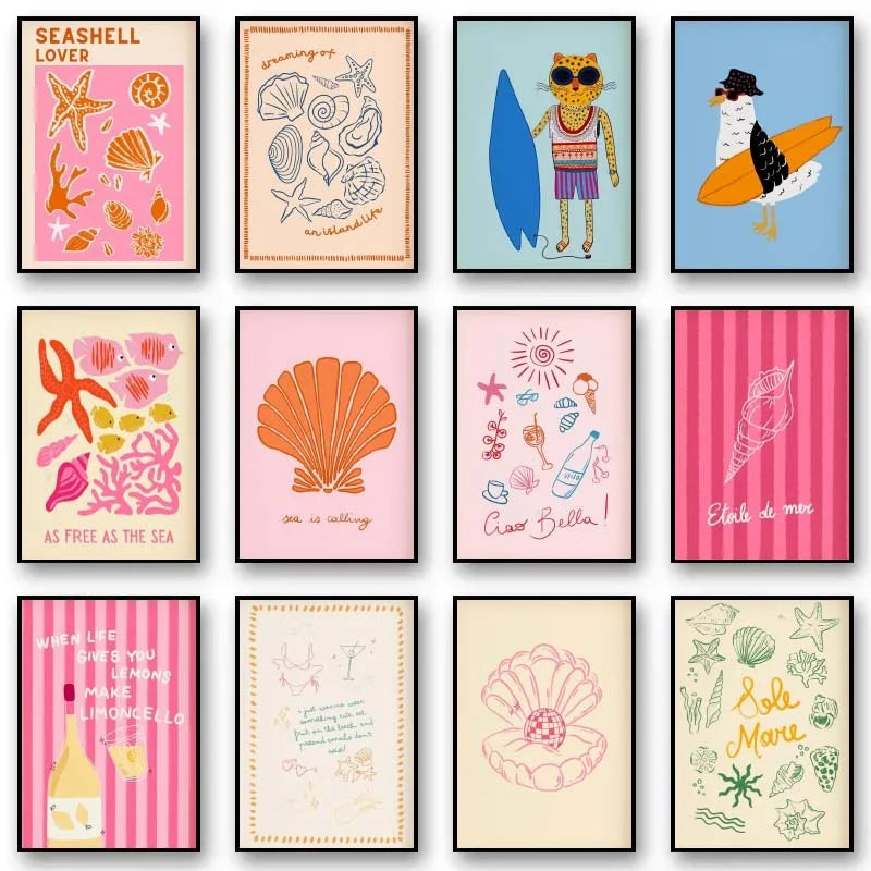 Affiches graphiques colorées
