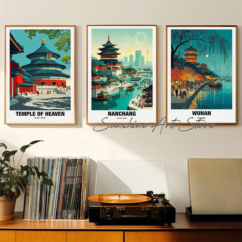 Affiches ville d'Asie